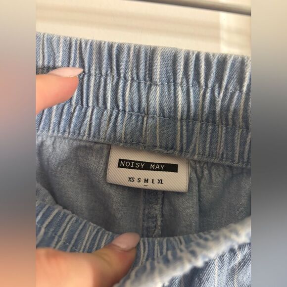 Noisy May striped denim shirt & shorts set in light blue size m EUC - Picture 9 of 9